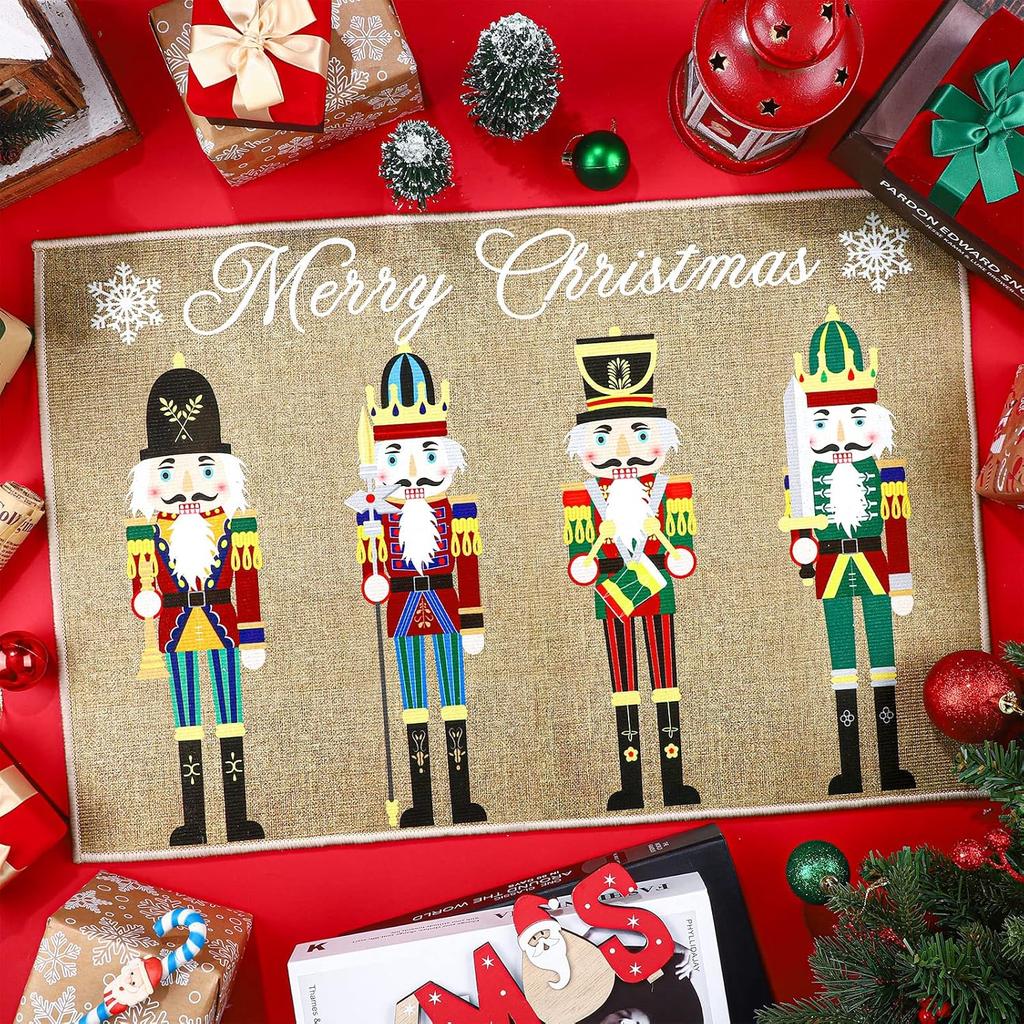 Christmas Nutcracker floor mat Home Decor Christmas Warrior Front Door Kitchen rug Merry Christmas Welcome mat