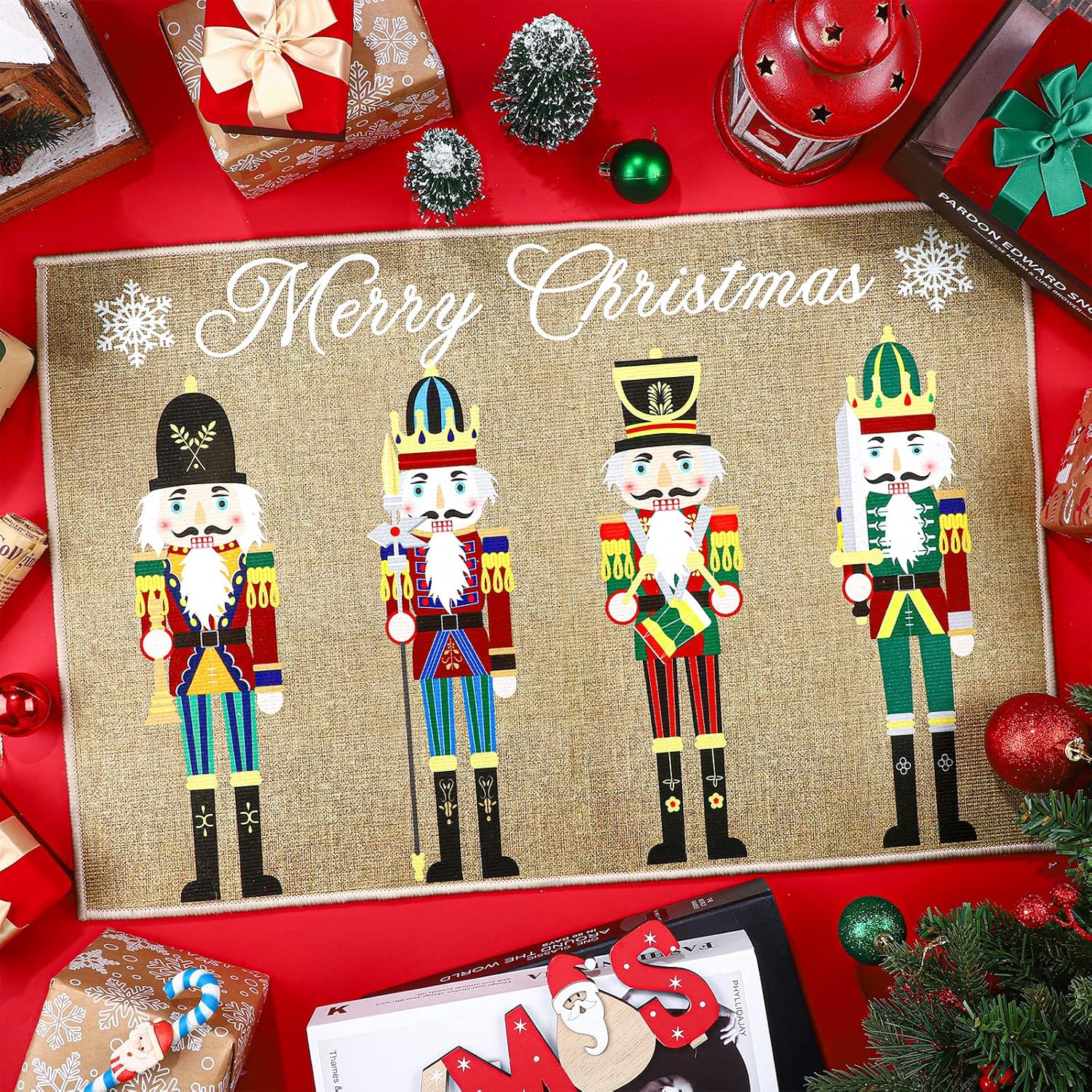 

Коврик для пола «Рождественский Щелкунчик» для домашнего декора, коврик для входной двери, кухни, рождественский воин, приветственный коврик 40X60CM(1.3X2FT