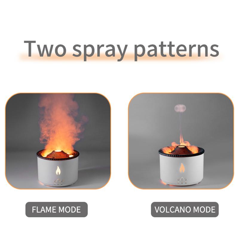 Volcanic Flame Aroma Diffuser Essential Oil 360ml USB Portable Air Humidifier with Smoke Ring Night Light Lamp Fragrance