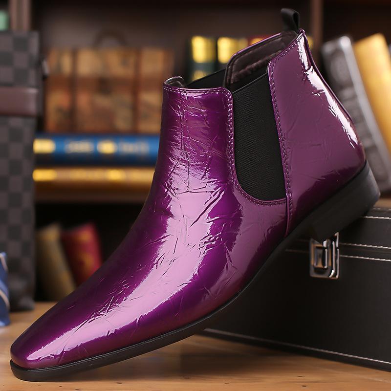 Autumn Winter Leather Chelsea Boots for Men Designer Soft-soled Business Men Dress Shoe Fashion Comfortable Ankle Boots Big Size