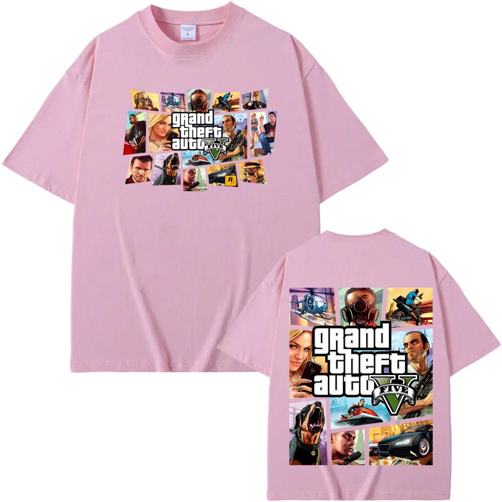 2026 New Grand Theft Auto V Game Tee Y2K Streetwear O-neck T-Shirt Summer Casual Comfortable 100% Cotton Tee