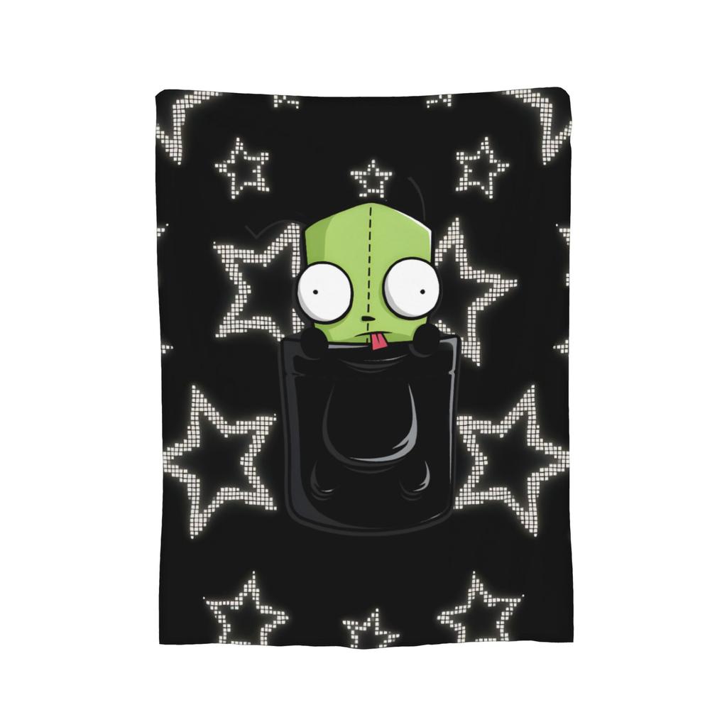 Invaders Zim Cartoon Blankets Flannel All Season Multi-Function Soft Throw Blanket For Bed Bedroom Bedspread