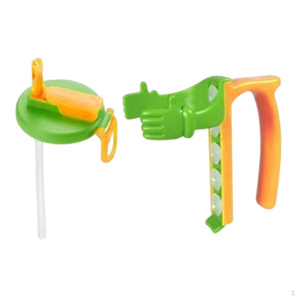 Deckel und Halterabdeckungen mit Strohhalm Wiederverwendbar Leicht zu halten Tragbarer Getränkegriff für