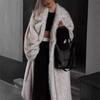 New imitation fur jacket women's loose suit collar extended fox fur coat street style environmentally friendly fur