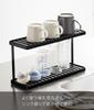 Yamazaki Tower Slim Dish Rack with Jug Glass W36 x D12 x Model 3715 Tray, 2-Tier & Stand, Black, Approx. H19.3cm,