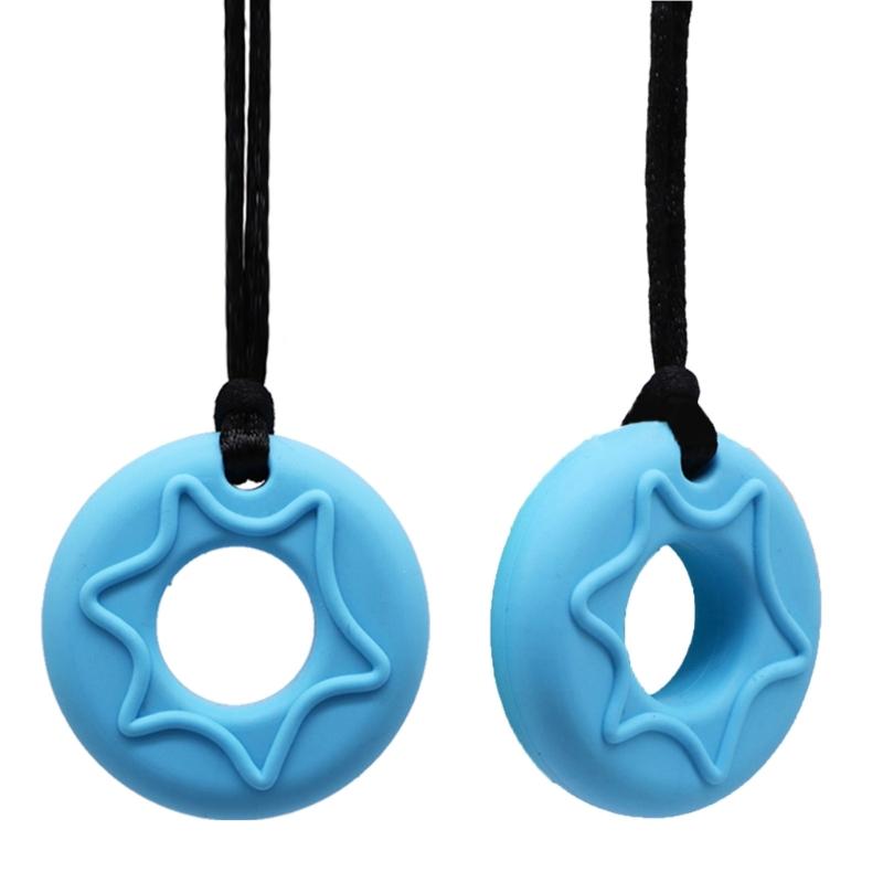 Chewable Pendant Necklace for Children or Adults with Chewing Needs, Sensory Chewing Teether Toy for Boys and Girls