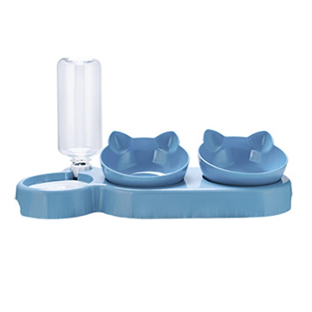 

Tilt Design 3-In-1 Pet Bowl Dry-Wet Separation Anti Slip Pet Automatic Feeder Preventing Overturn Detachable світло-синій колір