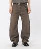 Modenaleudeo Mud Curved Wide Denim Pants (Brown)