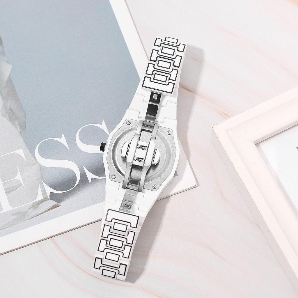 Men's Stylish, Stylish, Waterproof, Resin Strap Analog Quartz Watch with Octagonal Design - Perfect Gift for Birthdays, Anniversaries, Christmas, and