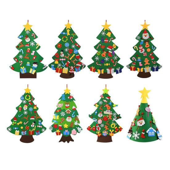 DIY Felt Christmas Tree with Detachable Ornaments Interactive Holiday Activity for Kids to Develop Motor Skills Wall Hanging Decor for Bedroom