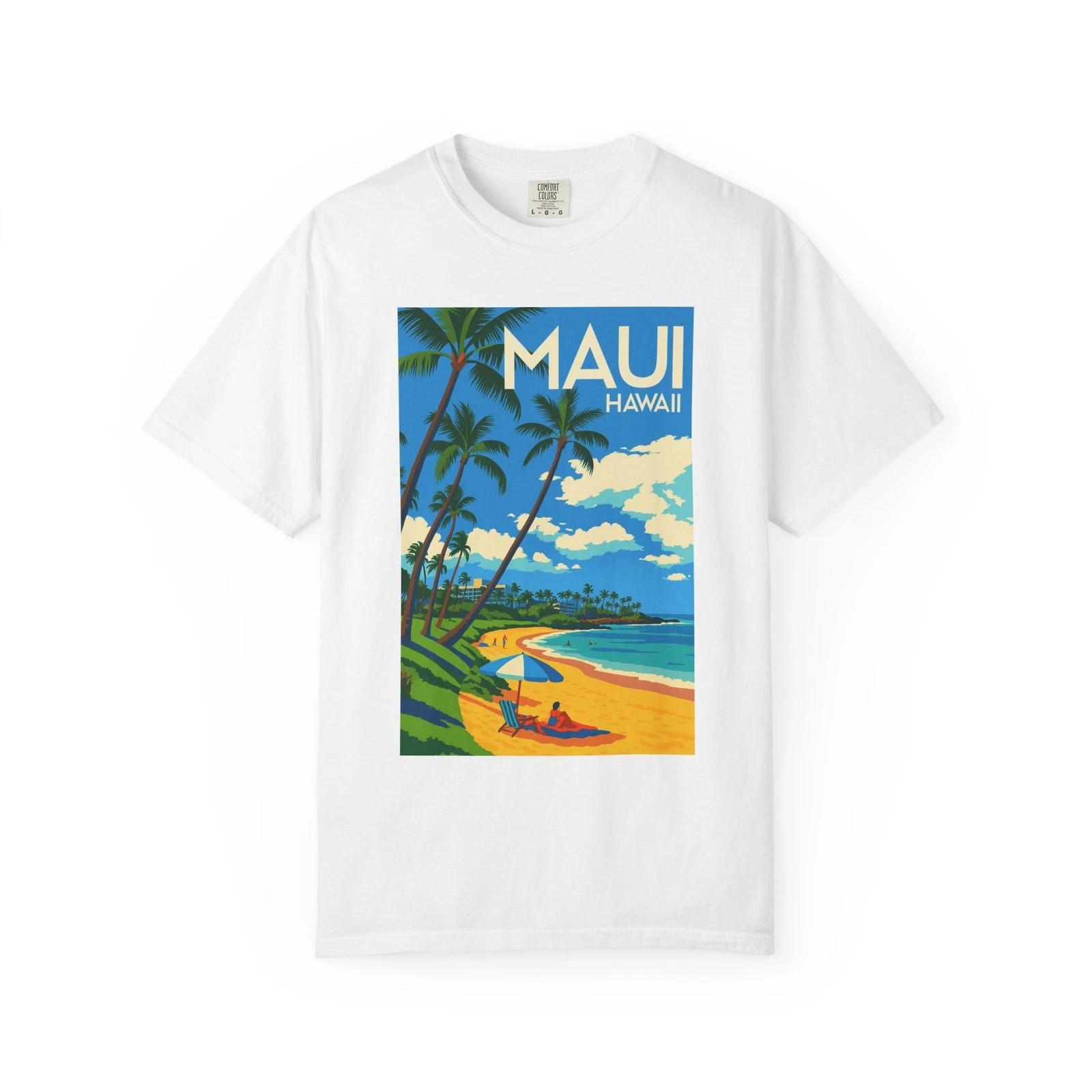 Retro Maui Hawaii Tee Beach Lover Vintage Casual Summer Shirt S