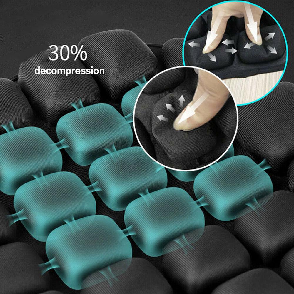 Motorcycle 3D Cushion Pad Motorcycle Cushion Pad with Non-Slip Bandages Fixed Pillow Durable Sunscreen Comfort Gel Seat