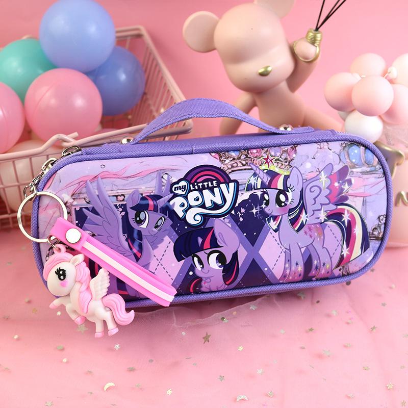 Cutie de papetărie pânză etui port-creioane de mână drăguț cu bule mat etui port-creioane elev școală primară capacitate mare inimă de fată