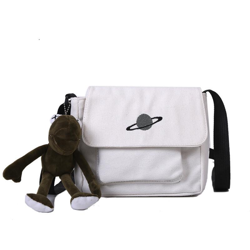 Canvas Shoulder Bag For Women With Stitching Detail And Street Style For Daily Use