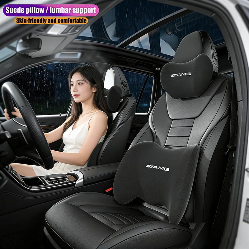 Car Memory Cotton Neck Pillow Sticker Lumbar Support Backrest Pad For Mercedes Benz A B C E G CLA W203 W204 W205 W206 C260 E300L