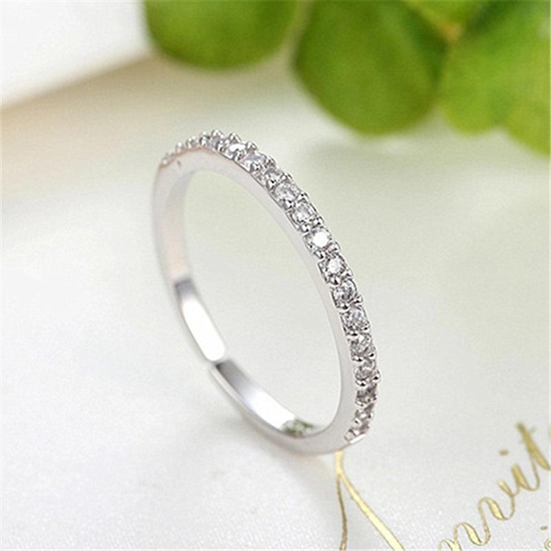 Classic Couple Ring Opening Simple and Versatile Single Row Zirconium Ring Ring Fashion Zircon Ring Bracelet
