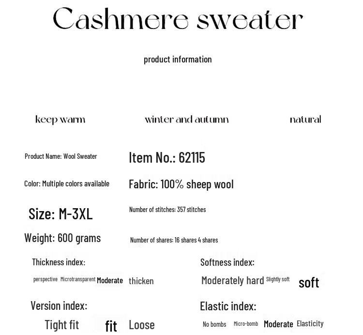 Hengyuanxiang Men's 100% Wool Thickened Round Neck Sweater