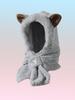 New Cute Fashion Young Ladies'  Teenager Soft Plush Winter Warm Thermal Travel Ski Party Scarf and Hat Set
