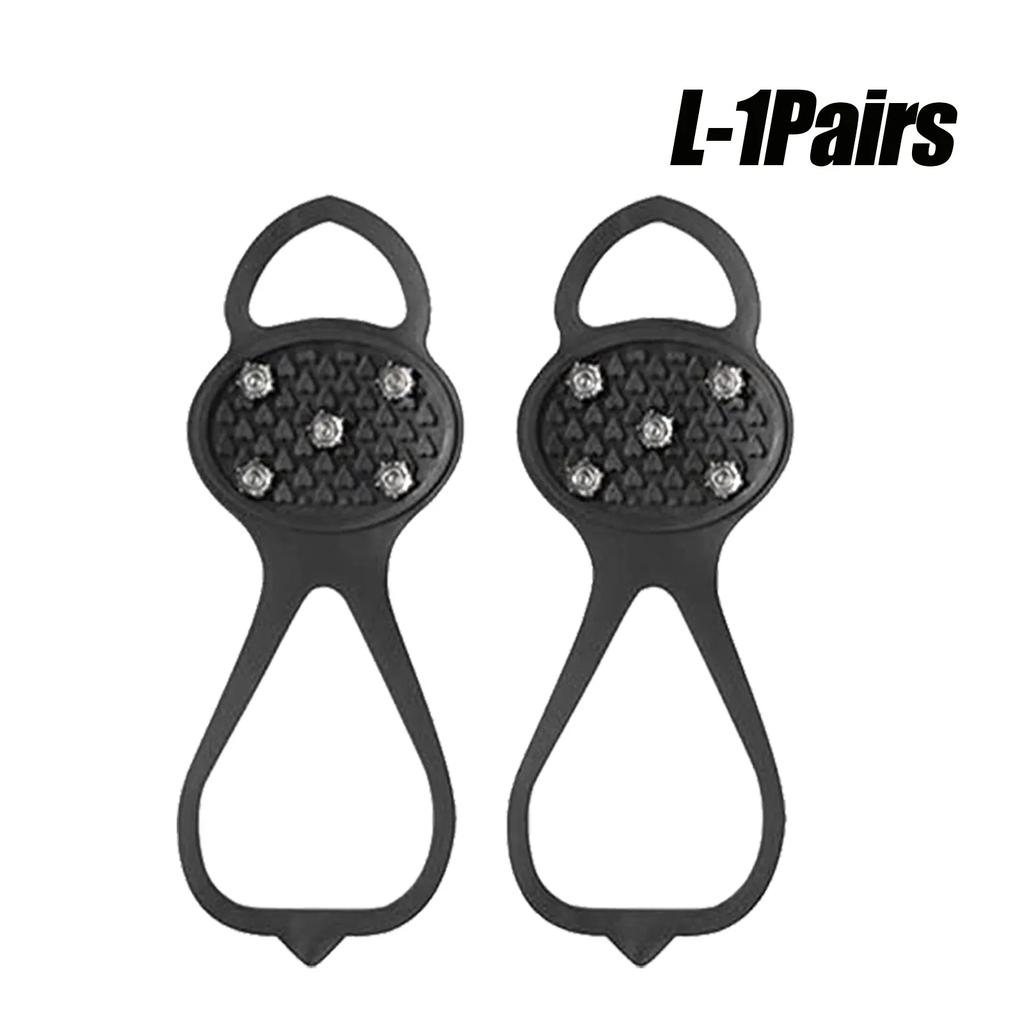 Outdoor Ice Cleats Crampons Anti Slip Shoe Covers Spikes Chains for Walking on Snow and Icy Roads Winter Climbing Hiking Gear