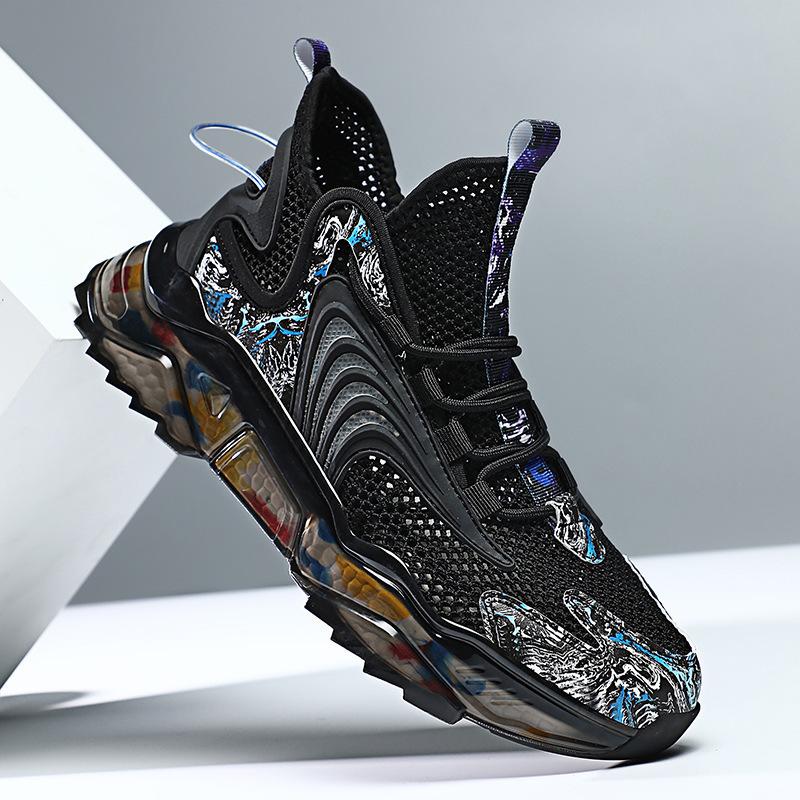2026 large size mesh shoes men's summer breathable thin mesh sports leisure running fly knitting sports shoes dad shoes