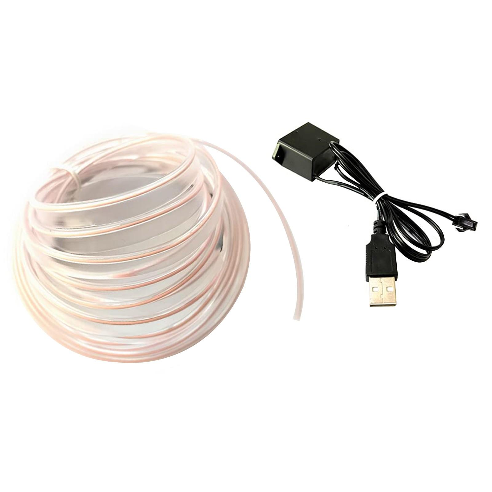 

USB EL Wire 10 M/5 M/3 M Гибкая неоновая световая трубка DC 5 В Неоновая трубка Освещение салона автомобиля Световая полоса для внутренней отделки Декоративная 3 белый