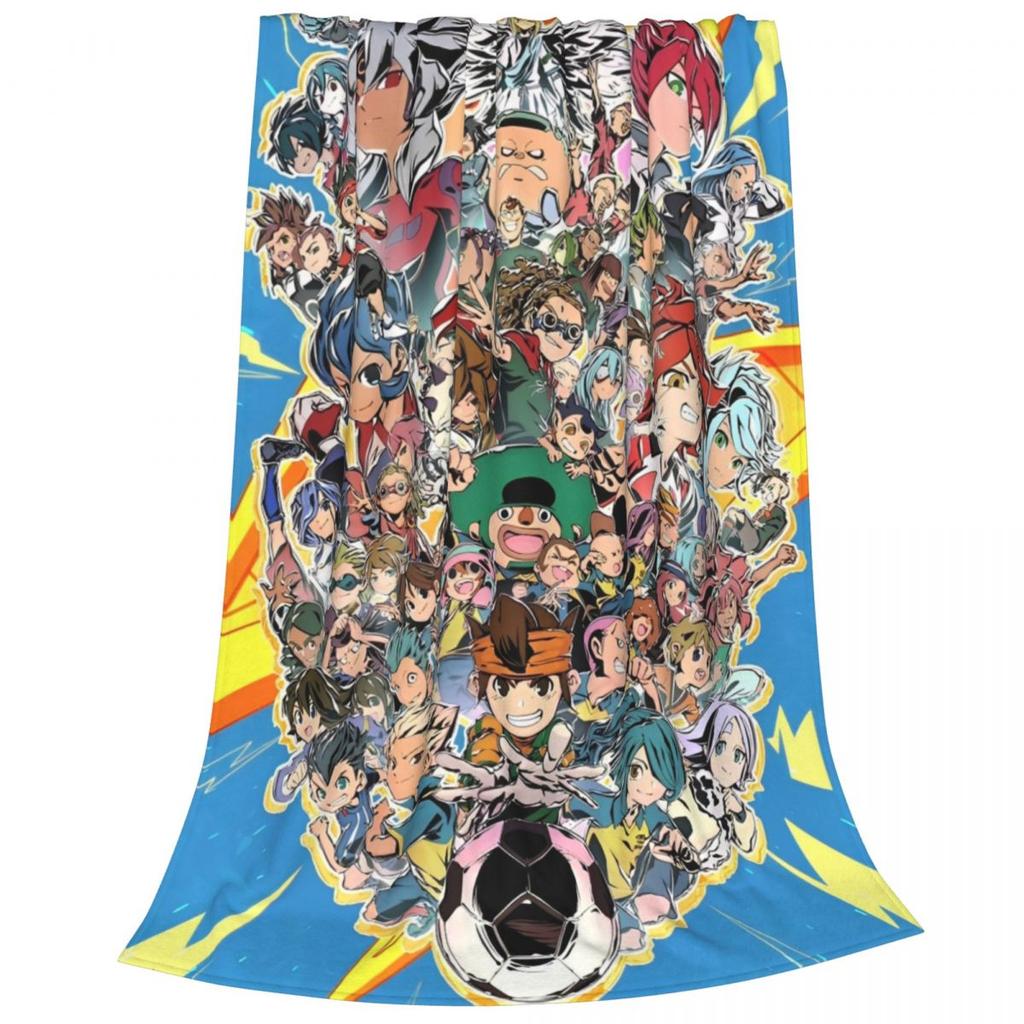Inazuma Eleven Cartoon Anime Fleece Throw Blankets RPG Football Game Blankets Home Couch Super Soft Bedspread Quilt Breathable