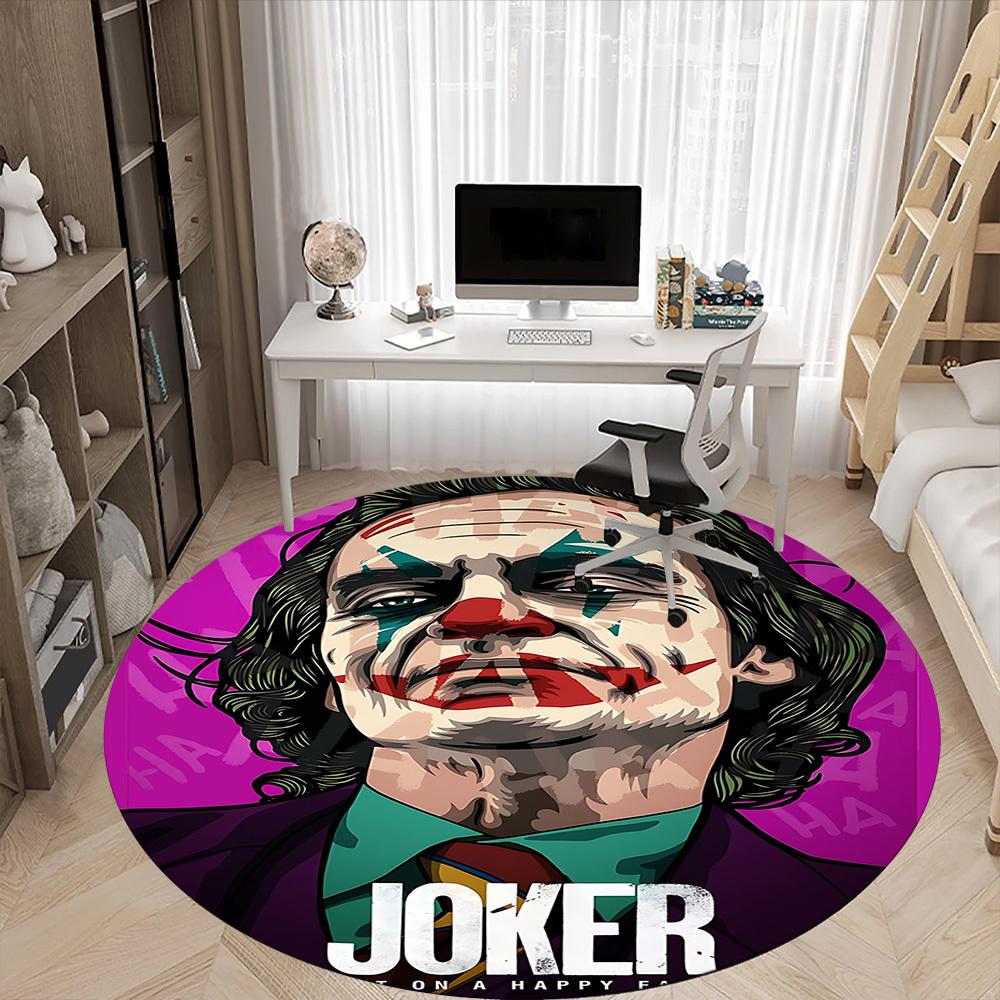 1pz Tappeto Rotondo Joker Clown per Ufficio, Sotto Sedie da Ufficio Camera da Letto Soggiorno Decorazione per la Casa, Decorazione Stanza, Disponibile in Varie Misure