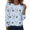 Women's Casual Christmas Print Long Sleeve Neck Top