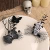 Halloween Hair Clip With Black Butterfly Bone Claw Skull Design For Women Girls Party Accessory