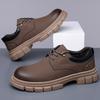 Retro-style Big Head Leather Shoes for Men Fashion Casual New Designer Outdoor Shoes Male Spring Autumn Platform Work Shoe Man