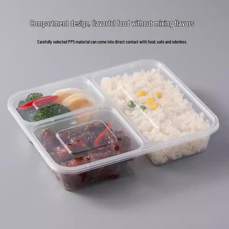 Transparent Disposable Multi-Compartment Takeaway Containers