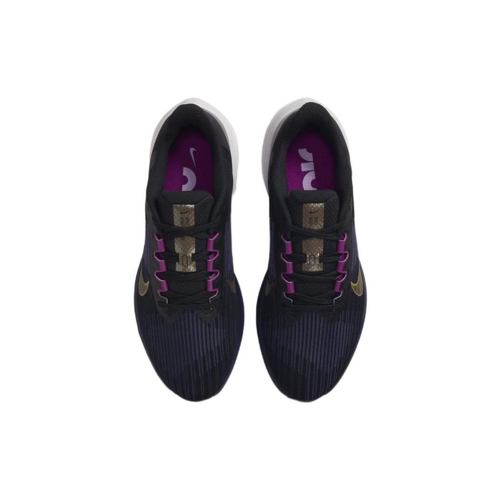 Nike Air Winflo 9 Black Gold Suede Men Sneakers Blue Blackened-Blue DD6203-007