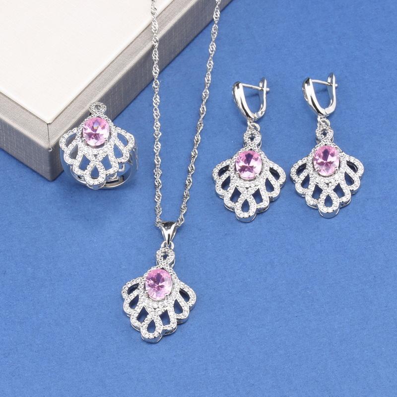 10-Colors Bridal   Big  Jewelry Sets Wedding Luxury Quality Zircon Accessories Necklace Earrings Ring For Women Gift