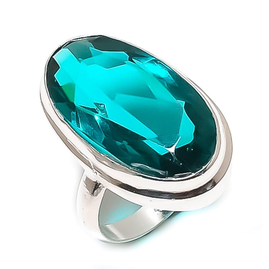 Natural Indicolite Tourmaline 925 Sterling Silver Jewelry Ring Size 7 k4j29