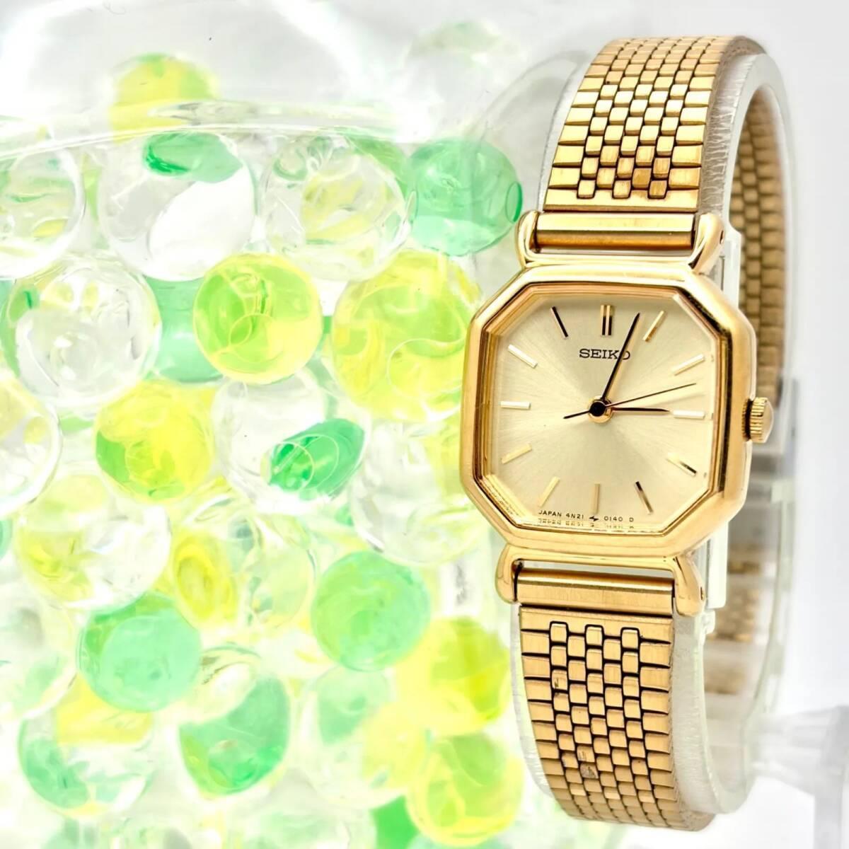 [New Battery] SEIKO Seiko Ladies Watch Gold Octagon 4N21-5022 060485