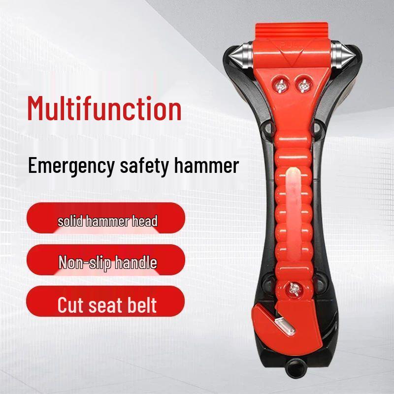 Emergency Car Safety Hammer with Window Breaker & Rope Cutter 2-Pack Multifunctional Safety Hammer