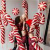 2pcs 80x38cm Christmas Candy Cane Foil Balloons Santa Claus Crutch Balloon Christmas New Year Party Decoration Xmas Home Decor