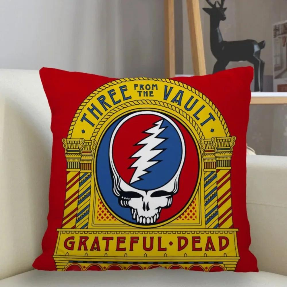 Poszewka na poduszkę Grateful Dead Dekoracja domu 45x45cm Zapinana na zamek kwadratowa poszewka na poduszkę Poszewka na poduszkę do rzucania