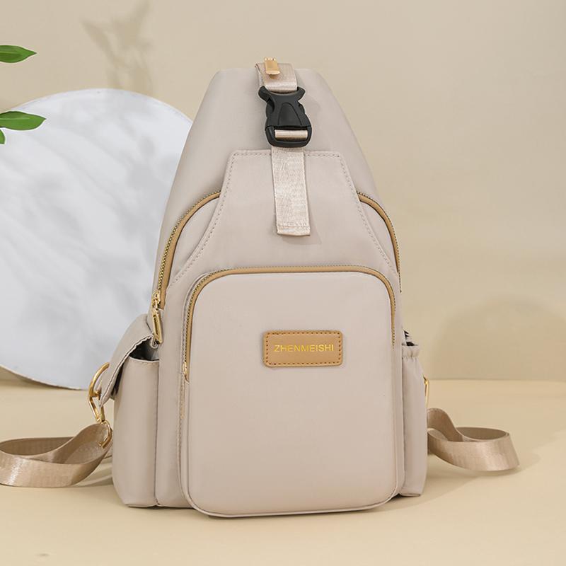 Large Capacity Backpack Water-Repellent Nylon Bag Multi-Functional Chest Bag Women's Travel Shoulder Bag