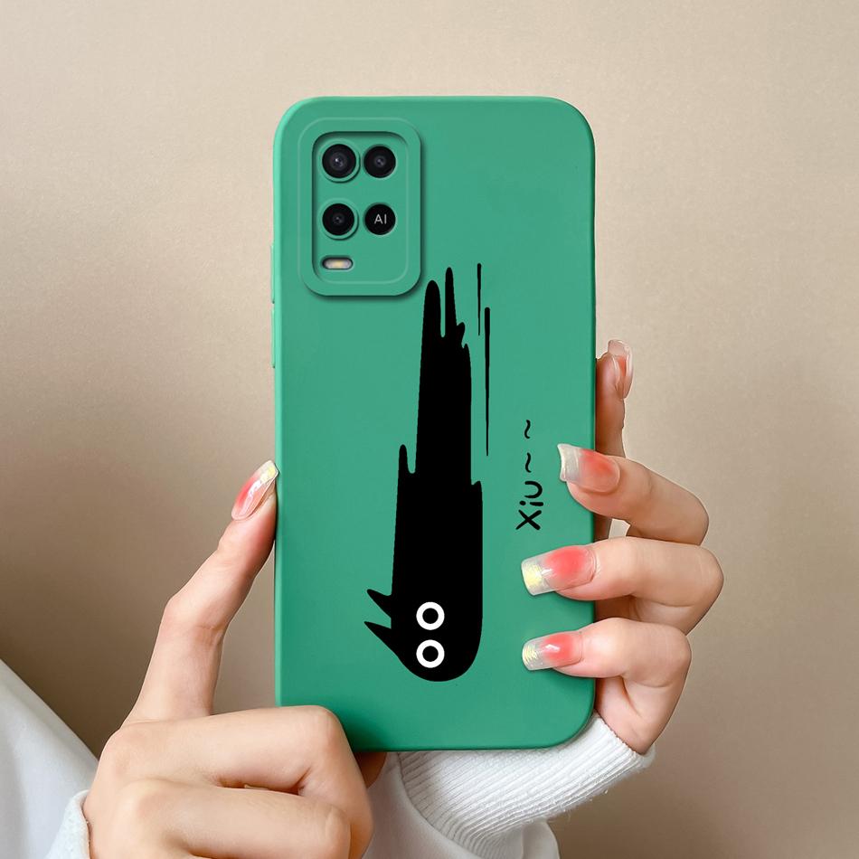 For Oppo A54 A54S Case Simple Cute Design Full Protection Phone Housing For Oppo A 54 4G Back Cover Soft Liquid Silicone Fundas