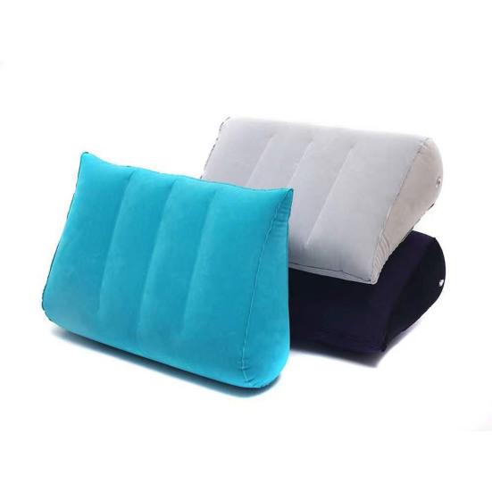 Multi-functional Inflatable Pillow Leak-proof Thicken Inflatable Lumbar Support Wedge Pillow Portable Travel Flocked Triangular Sleeping Cushion