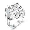 Anello Donna in Argento Sterling 925 Taglie 7-10# Fiore Raffinato Moda Regalo di Matrimonio Fascino Festa Gioielli Accessori Ingrosso