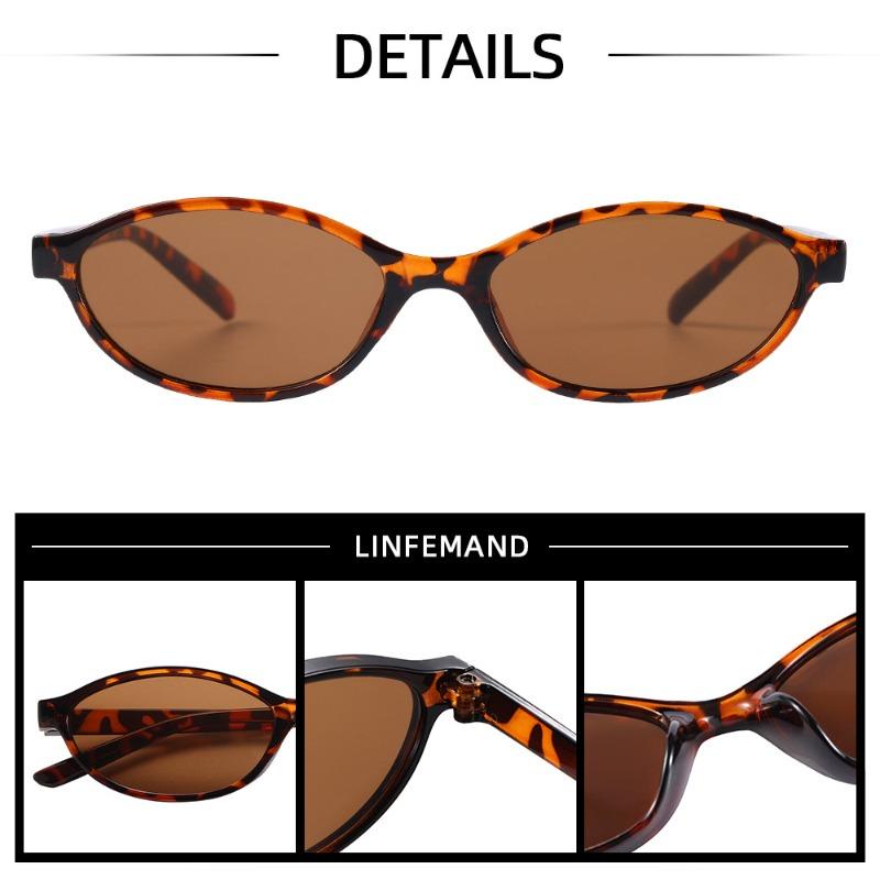 Small Frame Oval Sunglasses For Unisex Lightweight Trendy Sexy Leopard Black Brown Ladies Shades Retro Eyewear Gifts Uv400