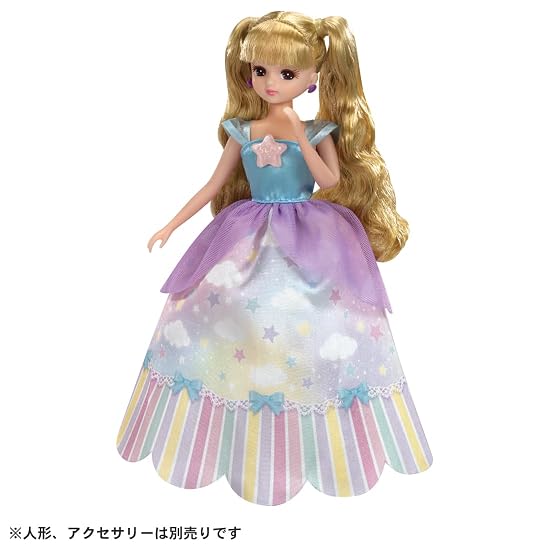 TAKARA TOMY Licca-chan Dress LW-03 Sky Long Dress, Dress-up, Pretend Play, Toy, Ages 3 and Up