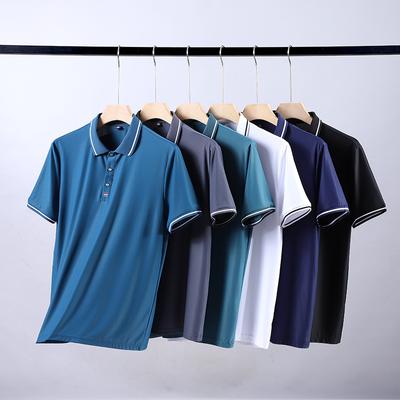 Plus rozmiar 8xl 7xl Męskie koszulki polo Letnia lodowa jedwabna koszulka z krótkim rękawem Oddychająca, fajna, szybkoschnąca nylonowa koszulka polo Golfowe koszulki męskie