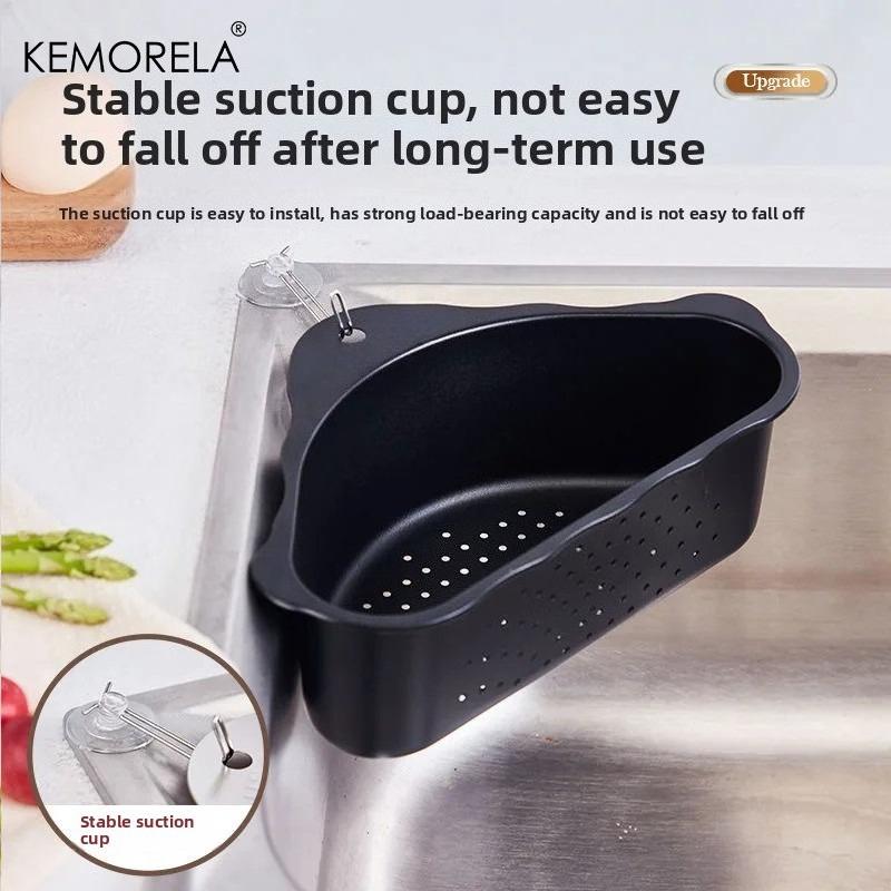 Kitchen Sink Strainer, Heavy Duty Stainless Steel Over Sink Dish Drying Rack, Removable Filter Basket for Leftover Food No Drill