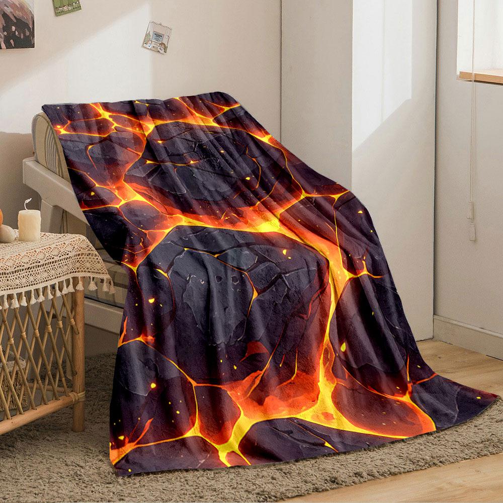 Fiery Lava Rock Pattern Blanket for All Seasons Blanket Lunch Break Throw Gift