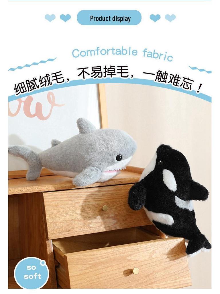 Adorable Dolphin & Orca Plush Ocean Animals - Stuffed Shark & Seal Doll for Children, Perfect Birthday Gift