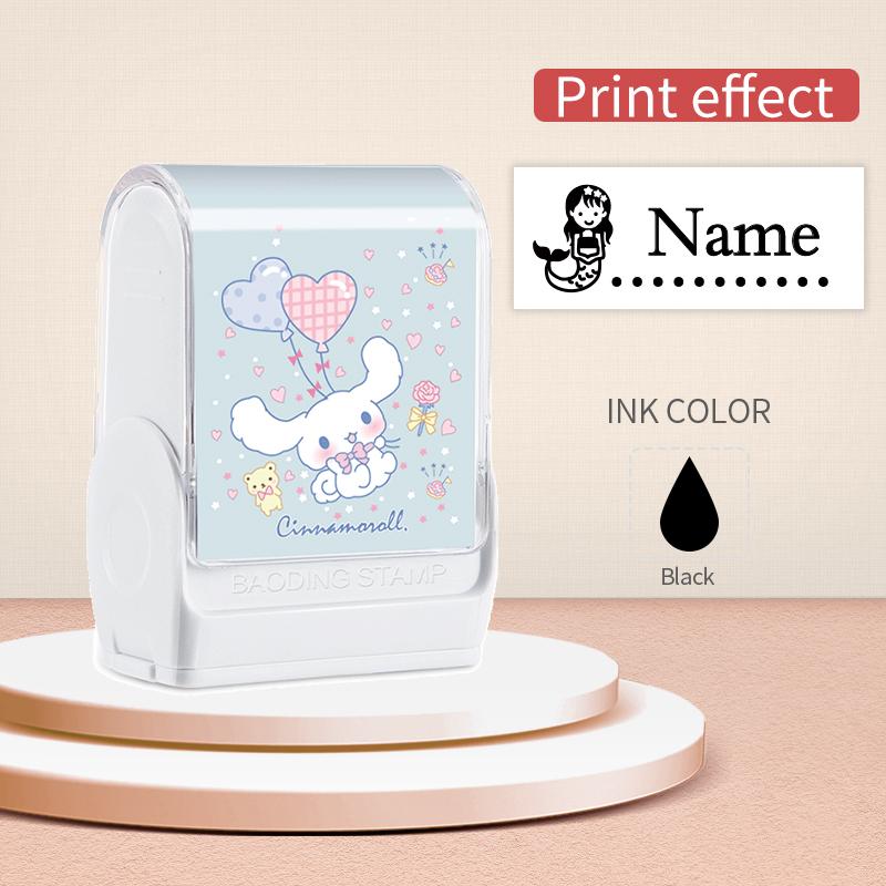 Personalized Cinnamoroll Name Stamp With Washable Ink – Durable Smudge-Free Design for Making School Supplies, and Party Favors