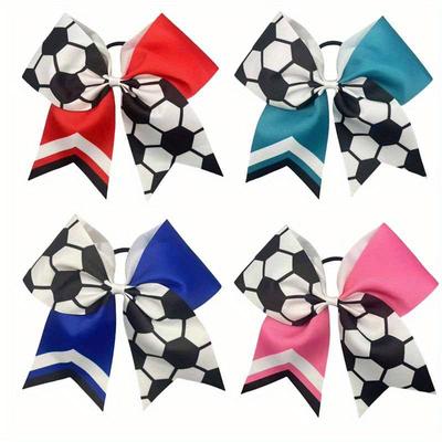 European Popular World Cup Double Color Bow Hair Tie for Kids